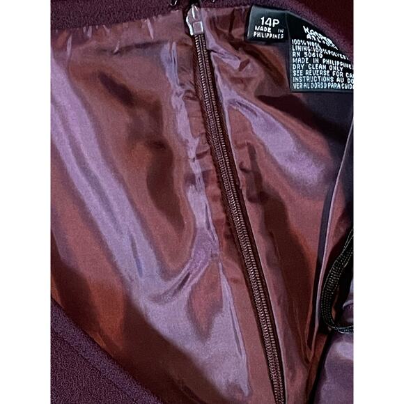 Kasper ASL Vintage Plum Purple Wool Skirt 14 Petite - Picture 5 of 7